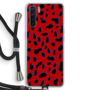 Red Leopard: Oppo A91 Transparant Hoesje met koord