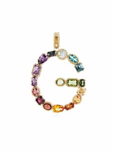 Dolce & Gabbana pendentif G en or 18ct orné de pierres variées