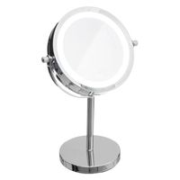Make-up spiegel/scheerspiegel met LED verlichting op voet 18 cm - Make-up spiegeltjes - thumbnail