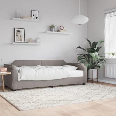 Slaapbank met matras 100x200 cm stof taupe