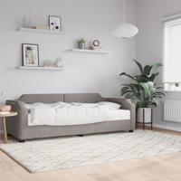 Slaapbank met matras 100x200 cm stof taupe