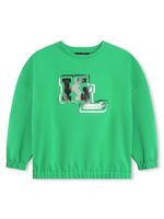 Karl Lagerfeld Kids sweat en coton à logo imprimé - Vert - thumbnail