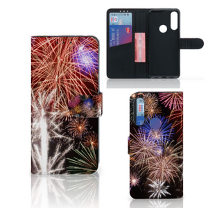 Alcatel 1S 2020 Wallet Case met Pasjes Vuurwerk