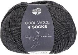 Lana Grossa Cool Wool 4 Socks Uni 7707 Antraciet