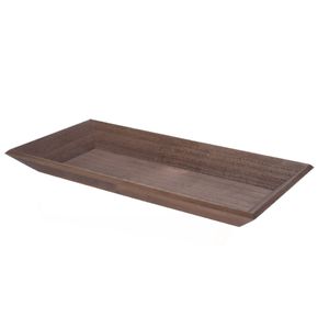 Houten dienblad/kaarsenbord rechthoekig L40 x B20,5 x H3,7 cm donkerbruin   -