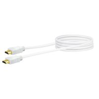 Schwaiger HDM0150042 HDMI-kabel HDMI Aansluitkabel HDMI-A-stekker, HDMI-A-stekker 1.50 m Wit 4K UHD, Vergulde steekcontacten - thumbnail