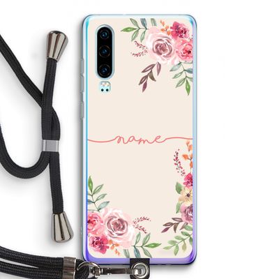 Rozen: Huawei P30 Transparant Hoesje met koord