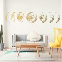 Inkjet muur stickers maan wallpaper ruimte maan muur stickers eenvoudige Crescent (goud)