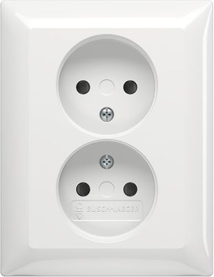 BJ Stopcontact dubbel inbouw balance wit 202 UJRB-914
