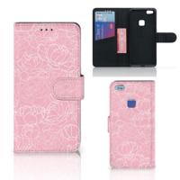 Huawei P10 Lite Hoesje White Flowers