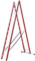4tecx Reformladder 2-delig aluminium 2 x 14 met stalen balk 4tecx Reformladder 2-delig aluminium 2 x 14 met stalen balk