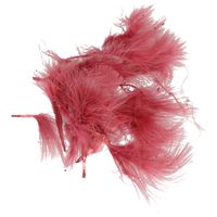 Hobby knutsel veren - 20x - bordeaux rood - 7 cm - sierveren - decoratie - thumbnail