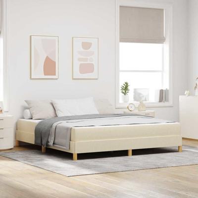 Boxspring bed Crème en bruin 180 x 200 cm