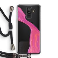 Paarse stroom: Samsung Galaxy J8 (2018) Transparant Hoesje met koord
