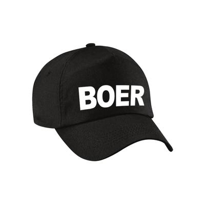 Boeren verkleed petje - zwart - voor jongens - verkleed baseball cap - carnaval hoedje