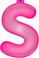 Roze letter S opblaasbaar - thumbnail