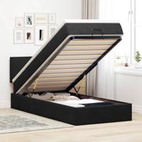 Ottoman bed met matras 90x190cm fluweel zwart