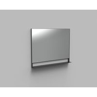 Arcqua Reflect spiegel met planchet aluminium 100x80cm mat zwart SPI126475 Arcqua Reflect spiegel met planchet aluminium 100x80cm mat zwart SPI126475