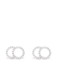 Courbet grandes puces d'oreilles CELESTE en or blanc recyclé 18ct pavées de diamants créés en laboratoire - Argent