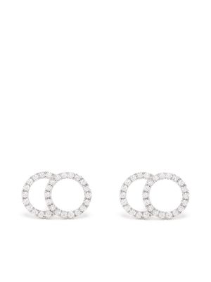 Courbet grandes puces d'oreilles CELESTE en or blanc recyclé 18ct pavées de diamants créés en laboratoire - Argent