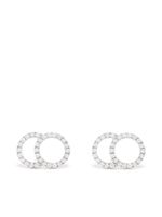 Courbet grandes puces d'oreilles CELESTE en or blanc recyclé 18ct pavées de diamants créés en laboratoire - Argent