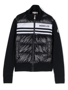 Moncler Enfant doudoune à logo en intarsia - Bleu