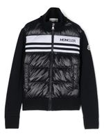 Moncler Enfant doudoune à logo en intarsia - Bleu - thumbnail