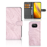 Xiaomi Poco X3 | Poco X3 Pro Bookcase Marble Pink - Origineel Cadeau Vriendin - thumbnail