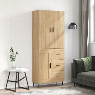 Hoge kast 69,5x34x180 cm bewerkt hout sonoma eikenkleurig