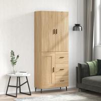 Hoge kast 69,5x34x180 cm bewerkt hout sonoma eikenkleurig