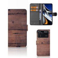 Xiaomi Poco X4 Pro 5G Book Style Case Old Wood - thumbnail
