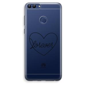 Forever heart black: Huawei P Smart (2018) Transparant Hoesje