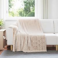 VidaXL Gooi deken beige 200 x 150 cm fleece