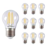 10x E27 LED Filament - 4 Watt 470 lumen - 2700K warm wit licht - Grote fitting - Vervangt 40 Watt - G45 vorm