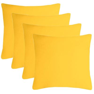 Stof Textile sierkussen Nelson - 4x - geel - 60 x 60 cm - bank kussens - polyester