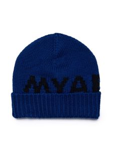 MYAR KIDS bonnet en laine à logo en intarsia - Bleu