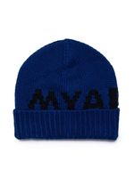 MYAR KIDS bonnet en laine à logo en intarsia - Bleu