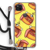 Hamburger: Pixel 4a Transparant Hoesje met koord