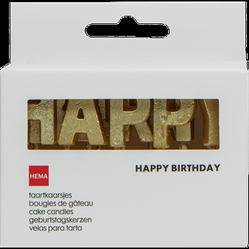 HEMA Taartkaarsjes Happy Birthday Goud bij Jumbo