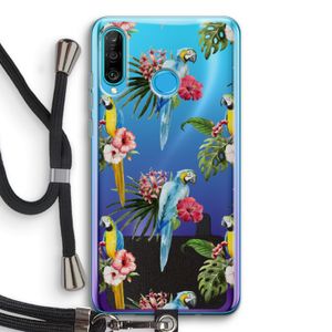 Kleurrijke papegaaien: Huawei P30 Lite Transparant Hoesje met koord