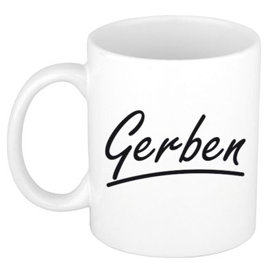 Naam cadeau mok / beker Gerben met sierlijke letters 300 ml