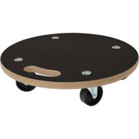 Verhuis trolley/hondje - meubelroller op zwenkwielen - met handvat - MDF - 200 kg - dia 38 cm   - - thumbnail