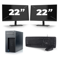 Dell Precision T1650 Micro Tower - Intel Core i7-2e Generatie - 16GB RAM - 256GB SSD - Windows 10 + 2x 22 inch Monitor