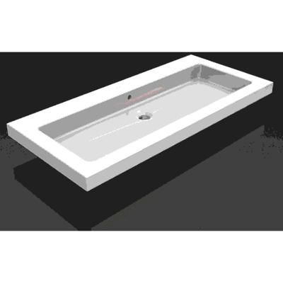 Wiesbaden Kera Wastafel Enkel zonder Kraangat - 100x46x5cm - Keramiek - Glans Wit