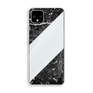 Zwart marmer: Pixel 4 XL Transparant Hoesje