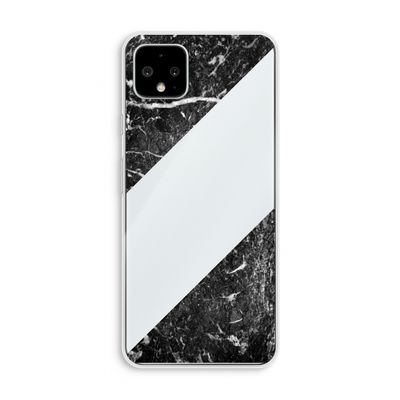 Zwart marmer: Pixel 4 XL Transparant Hoesje