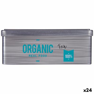Box for Infusions Organic Tea Grijs Blik (11 x 7,1 x 18 cm) (24 Stuks)