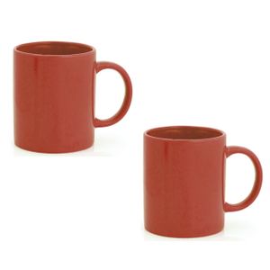 12x Drinkbekers/mokken rood 370 ml