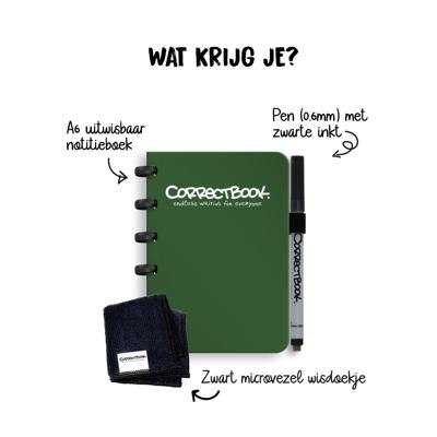 Correctbook Original A6 Forest Green-Gelinieerd - Uitwisbaar / Herschrijfbaar Notitieboek Correctbook Original A6 Forest Green-Gelinieerd - Uitwisbaar / Herschrijfbaar Notitieboek