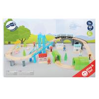 Small Foot houten treinset met brug, 60dlg.